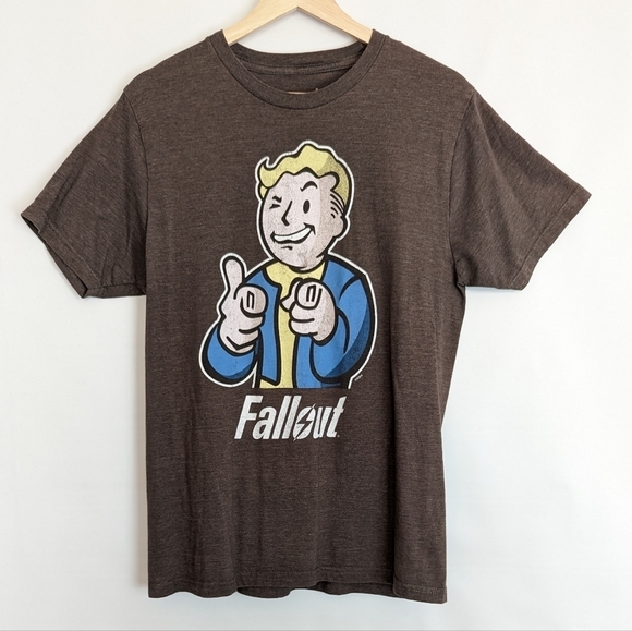 Bethesda Fall Out Graphic Print Tee Medium Brown short sleeve - Picture 6 of 6